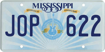 MS license plate JOP622