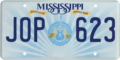 MS license plate JOP623