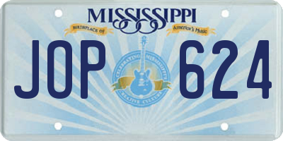 MS license plate JOP624