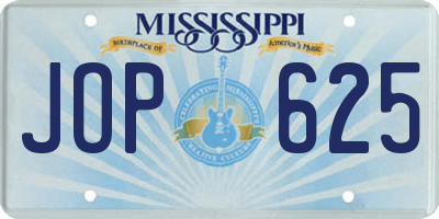 MS license plate JOP625