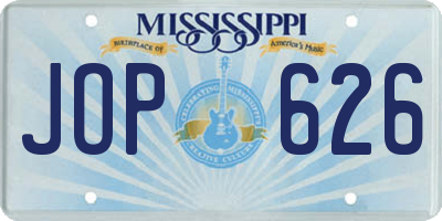 MS license plate JOP626