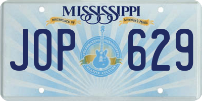 MS license plate JOP629