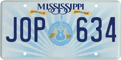 MS license plate JOP634