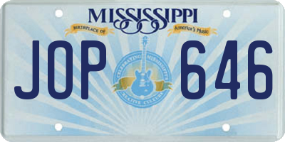 MS license plate JOP646