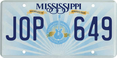 MS license plate JOP649