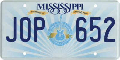 MS license plate JOP652