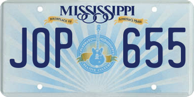 MS license plate JOP655