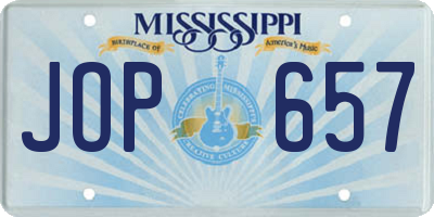 MS license plate JOP657