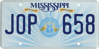 MS license plate JOP658