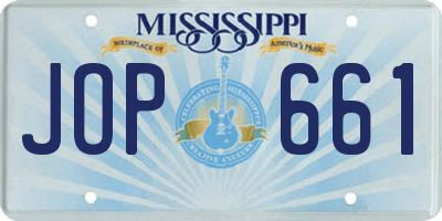 MS license plate JOP661