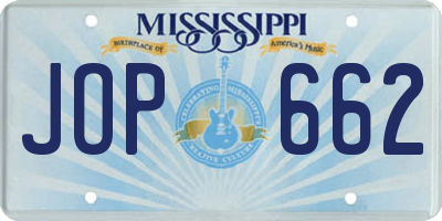 MS license plate JOP662