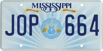MS license plate JOP664