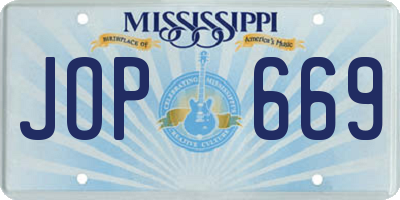 MS license plate JOP669