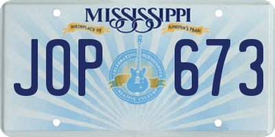 MS license plate JOP673