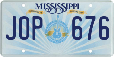MS license plate JOP676