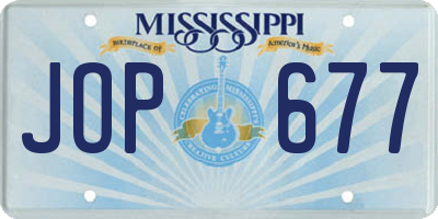 MS license plate JOP677