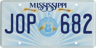 MS license plate JOP682