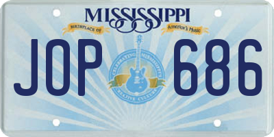 MS license plate JOP686