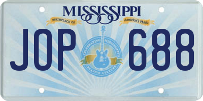 MS license plate JOP688