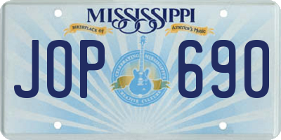 MS license plate JOP690