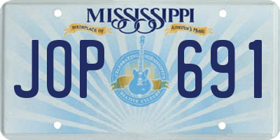 MS license plate JOP691
