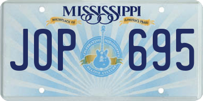 MS license plate JOP695