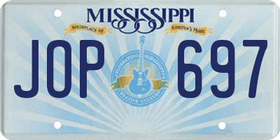 MS license plate JOP697