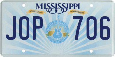 MS license plate JOP706