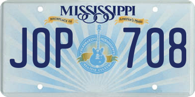 MS license plate JOP708