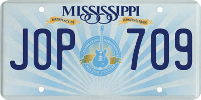 MS license plate JOP709