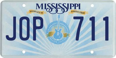 MS license plate JOP711