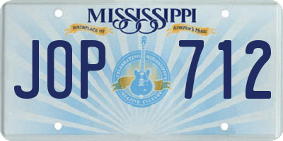 MS license plate JOP712