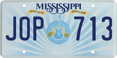 MS license plate JOP713