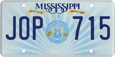MS license plate JOP715