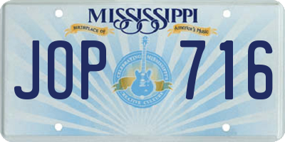 MS license plate JOP716