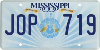 MS license plate JOP719