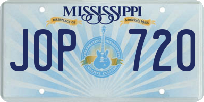 MS license plate JOP720