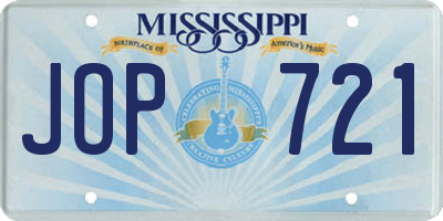 MS license plate JOP721