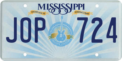 MS license plate JOP724