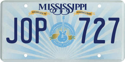 MS license plate JOP727