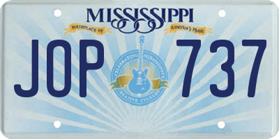 MS license plate JOP737