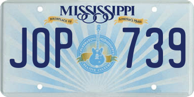 MS license plate JOP739