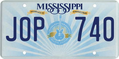MS license plate JOP740