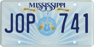 MS license plate JOP741