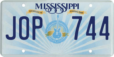 MS license plate JOP744