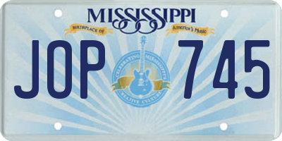 MS license plate JOP745