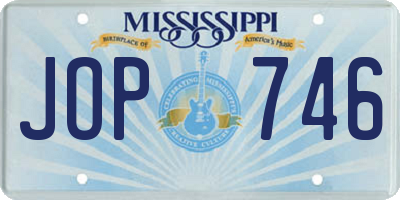 MS license plate JOP746