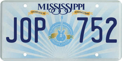 MS license plate JOP752