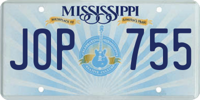 MS license plate JOP755