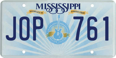 MS license plate JOP761